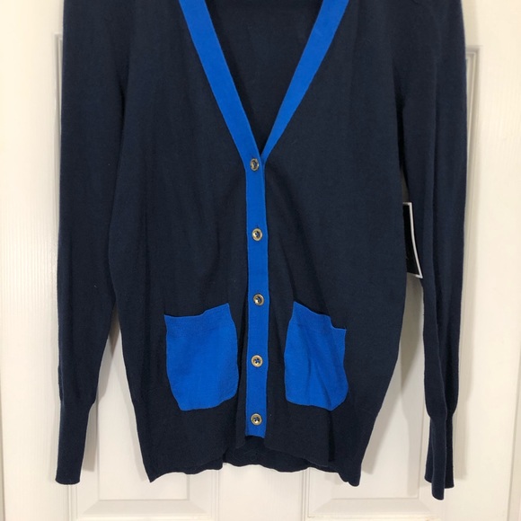 SOLD Juicy Couture Navy Blue Colorblock Cardigan - Picture 3 of 7